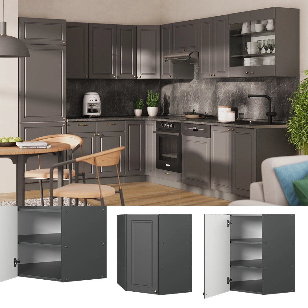 Vicco Mobile angolare da cucina Landhaus antrazit-oro 57 cm