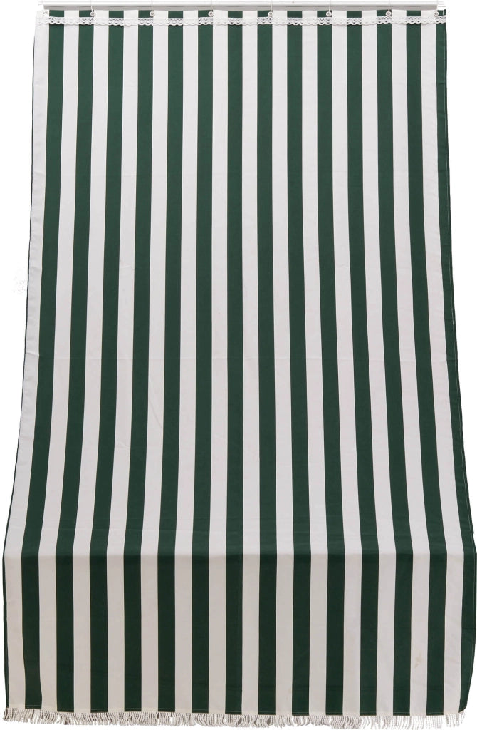 Tenda da Sole per Sormonto 140x250 cm in Poliestere con Anelli Ranieri a Strisce Verdi