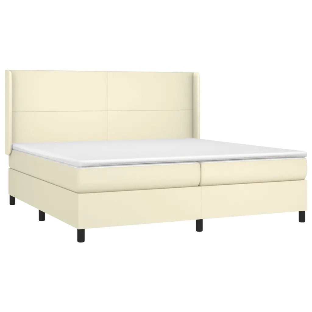 Giroletto a Molle con Materasso Crema 200x200 cm in Similpelle 3132401
