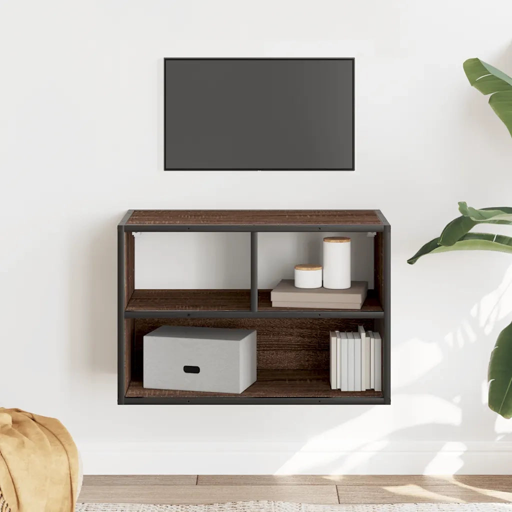 Mobile TV Rovere Marrone 60x31x39,5cm in Truciolato e Metallo 848918