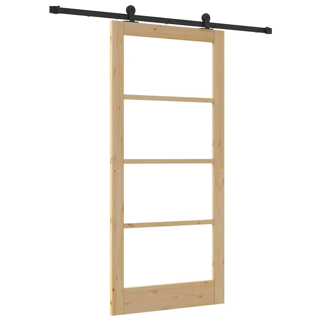 Porta scorrevole ORKDAL Naturale e Nero 93 x 202 cm 3332007