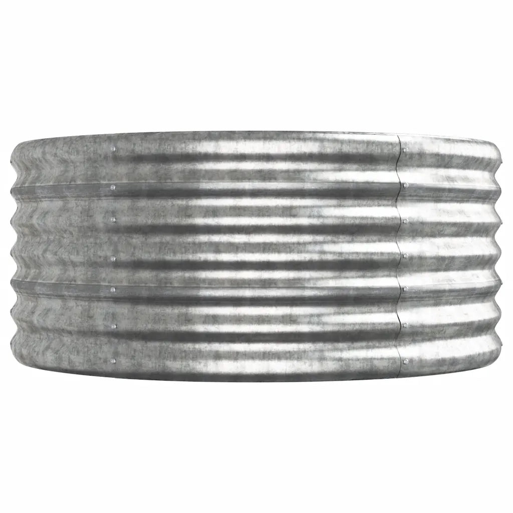 Letto Giardino Acciaio Verniciato a Polvere 368x80x36cm Argento