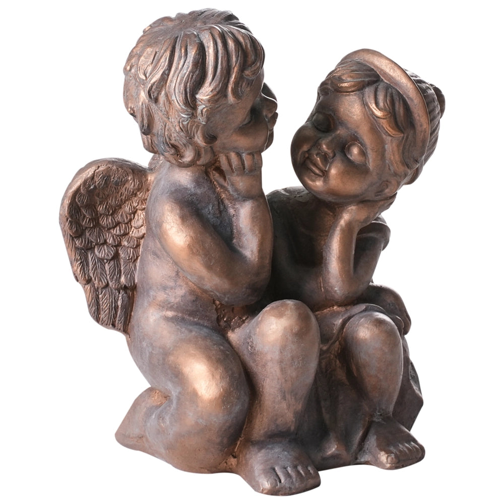 Statuetta decorativa in ferro a forma di bambini marrone per interni ed esterni Soggiorno