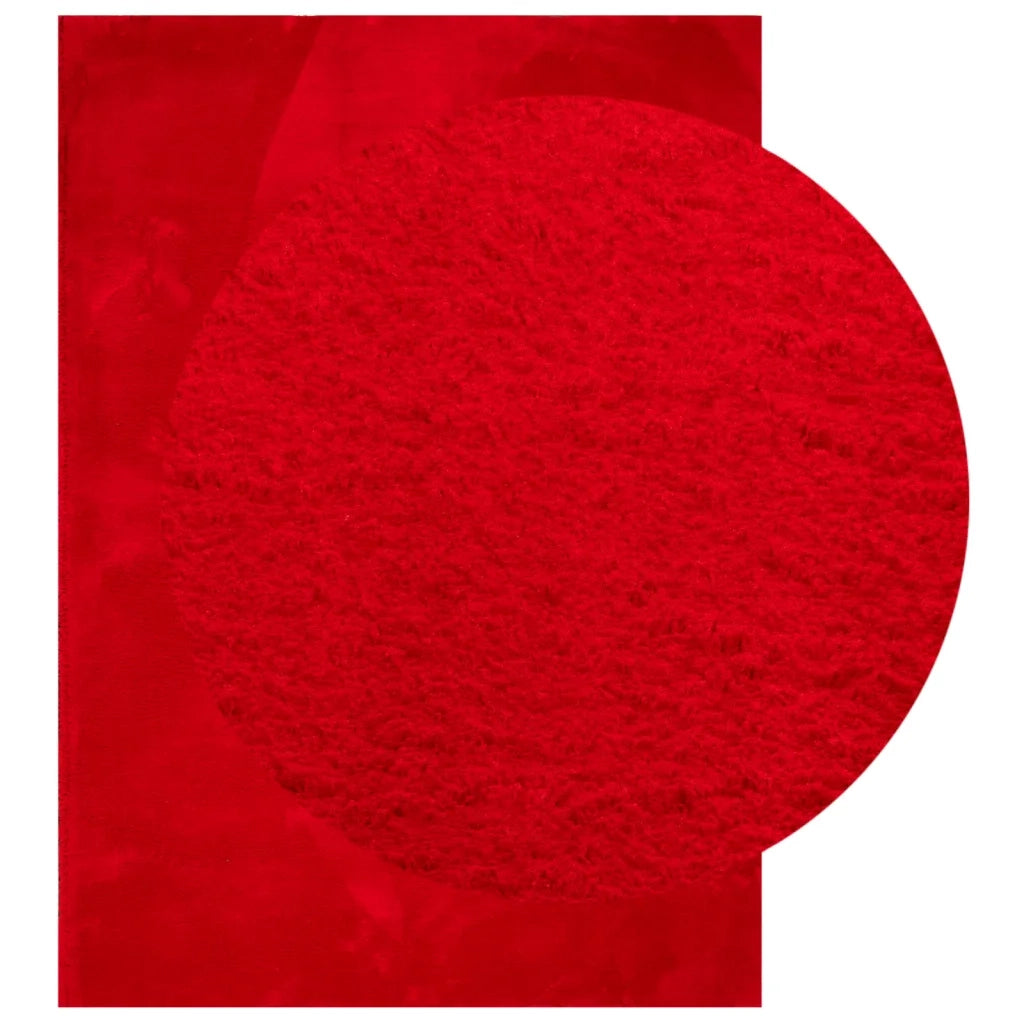 Tappeto a Pelo Corto HUARTE Morbido e Lavabile Rosso 200x280cm 375176