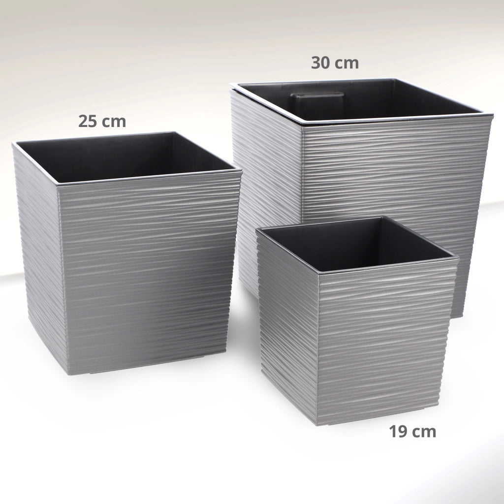 Vaso da fiori KADAX, vaso da fiori, coperchio con inserto, plastica, grigio, 19 cm