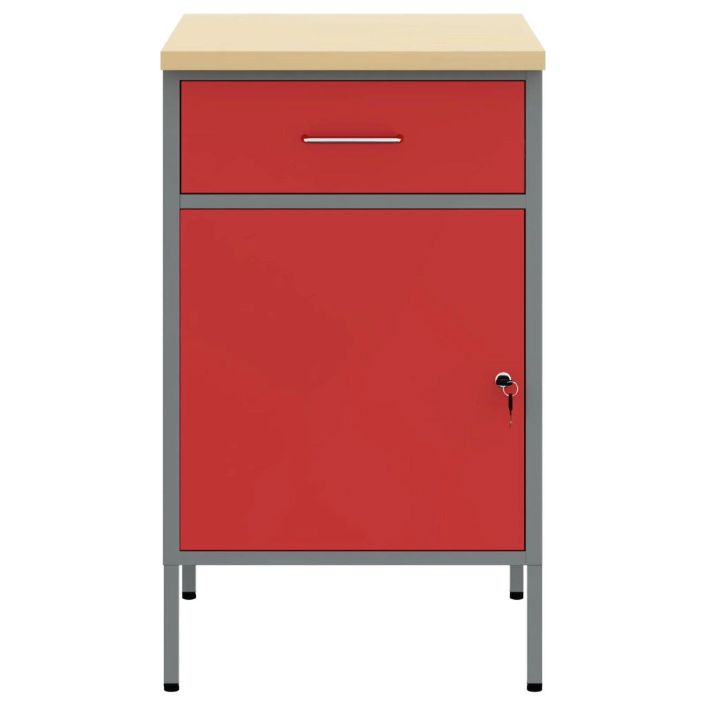 Banco da lavoro con cassetto Rosso e Grigio 50 x 55 x 85 cm CFW8780177