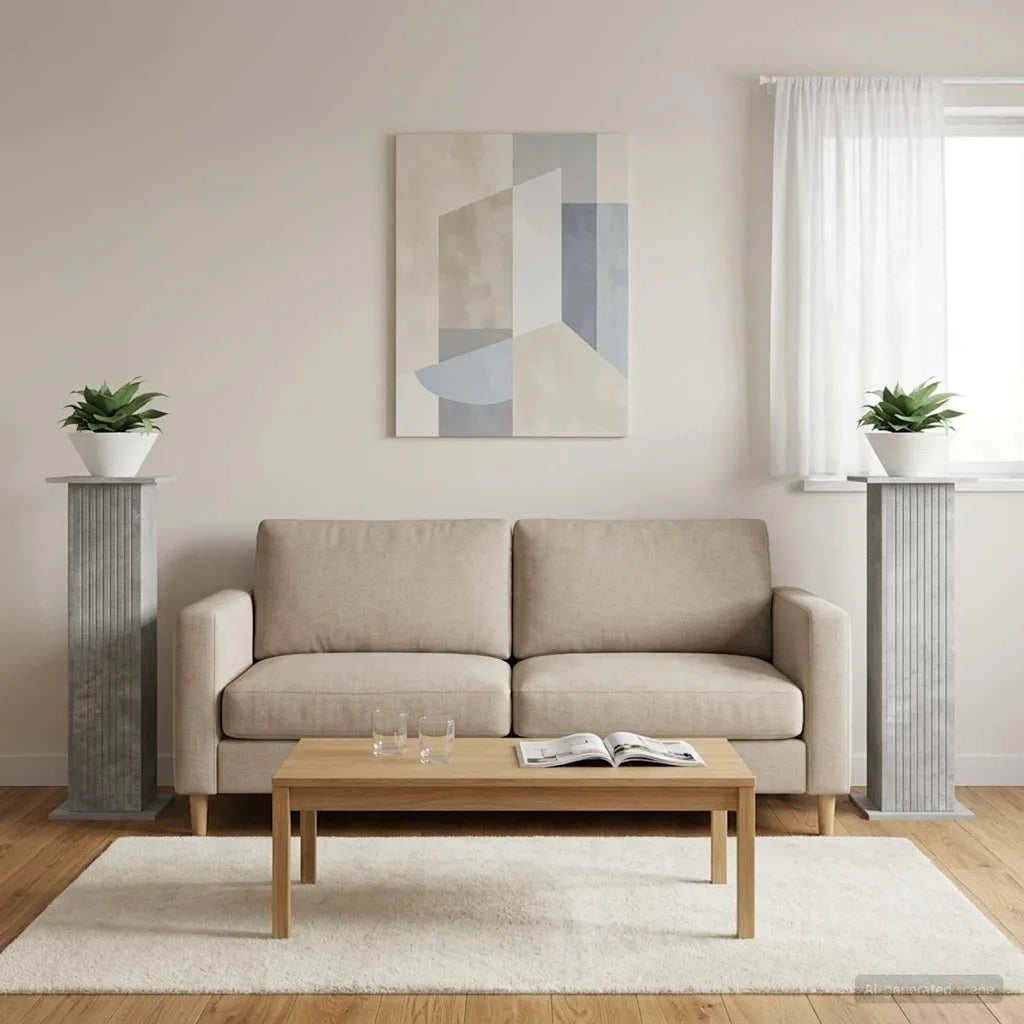 Supporto per piante 2 pcs Grigio Cemento 30,5 x 30 x 100,5 cm