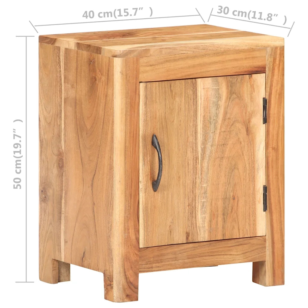 Comodino 40x30x50 cm in Legno Massello di Acacia cod mxl 30178
