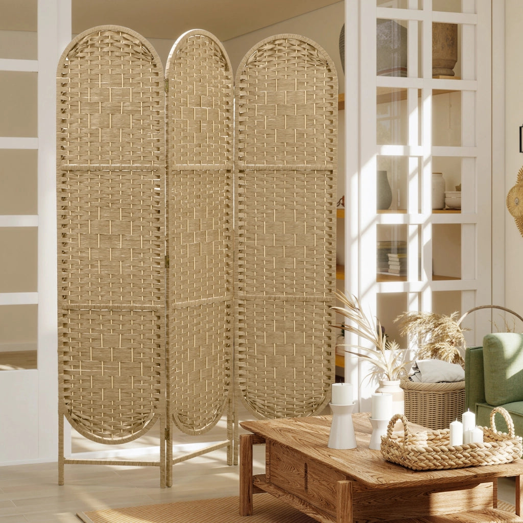 Biombo Pieghevole 3 Ante ¨C Zephmum ¨C Naturale 120x170 cm