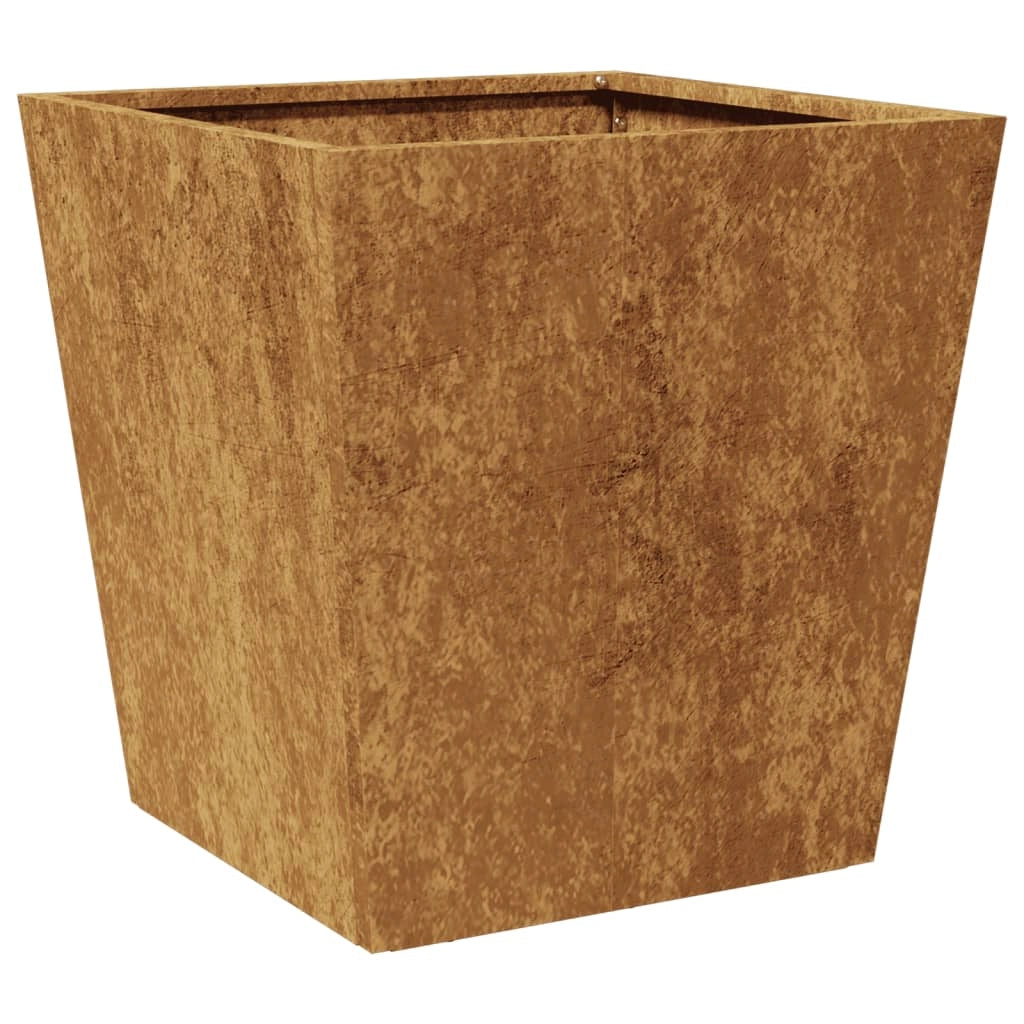 Fioriera rialzata per piante fiori giardino terrazze set da 2 40 x 40 x 40 cm acciaio Corten marrone 02_0038955