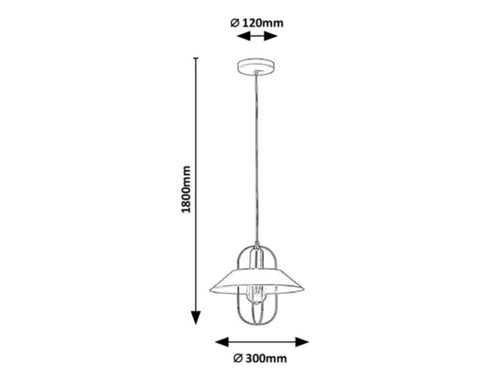 Lampada a sospensione industriale Rabalux Nesrin oro E27 Ø30