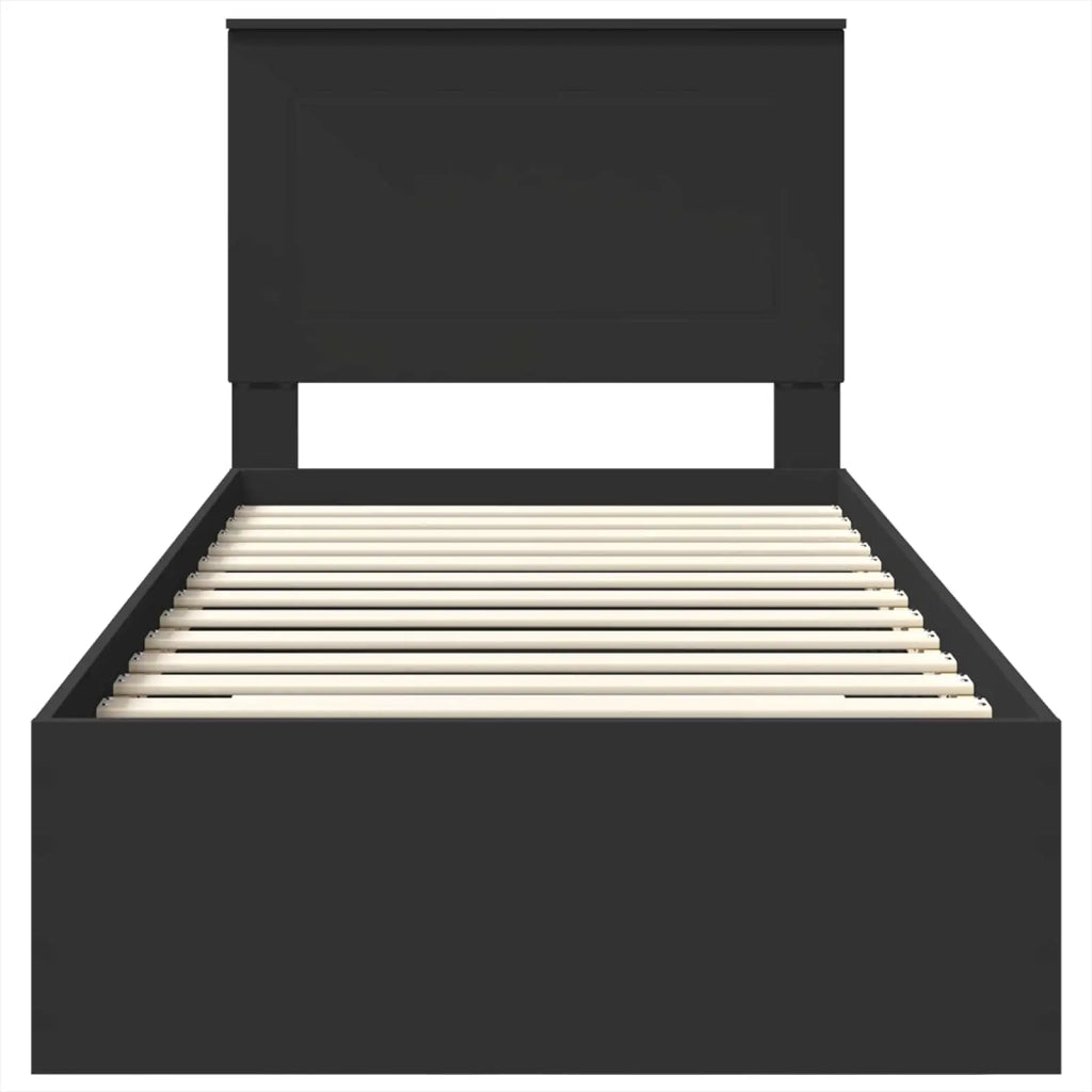 Struttura del letto con testiera-Giroletto con Testiera Nero e Argento 75 x 190 cm 729924