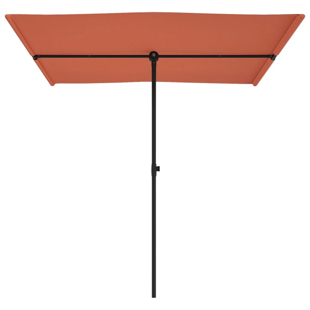 Ombrellone da esterno con palo in alluminio 2 x 1,5 m colore terracotta 02_0008230