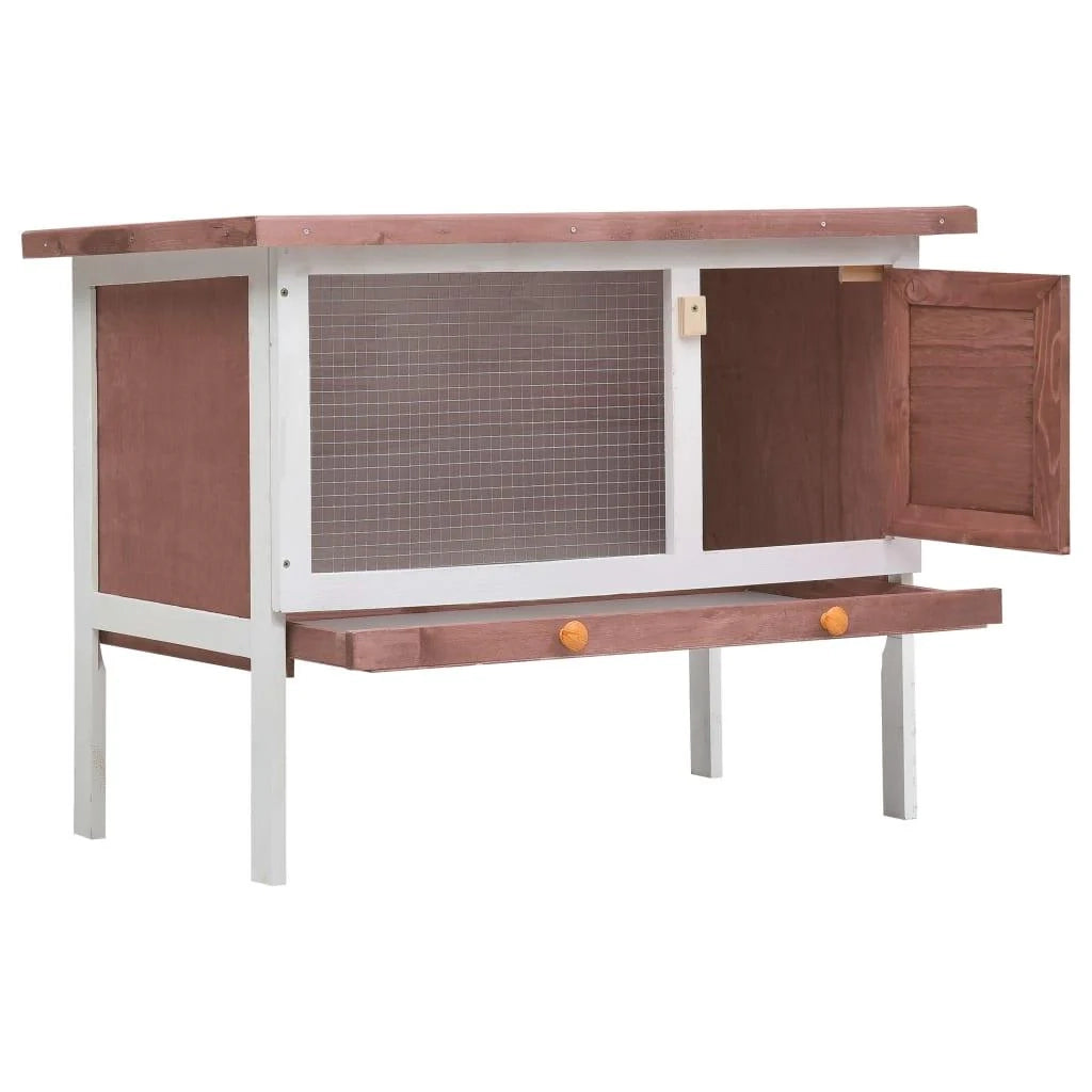 Conigliera da esterno 1 piano 90 x 45 x 65 cm legno marrone 02_0000584