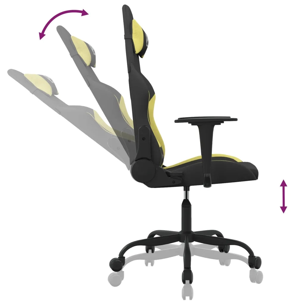 Sedia da Gaming Nero e Verde Chiaro in Tessuto cod mxl 61373