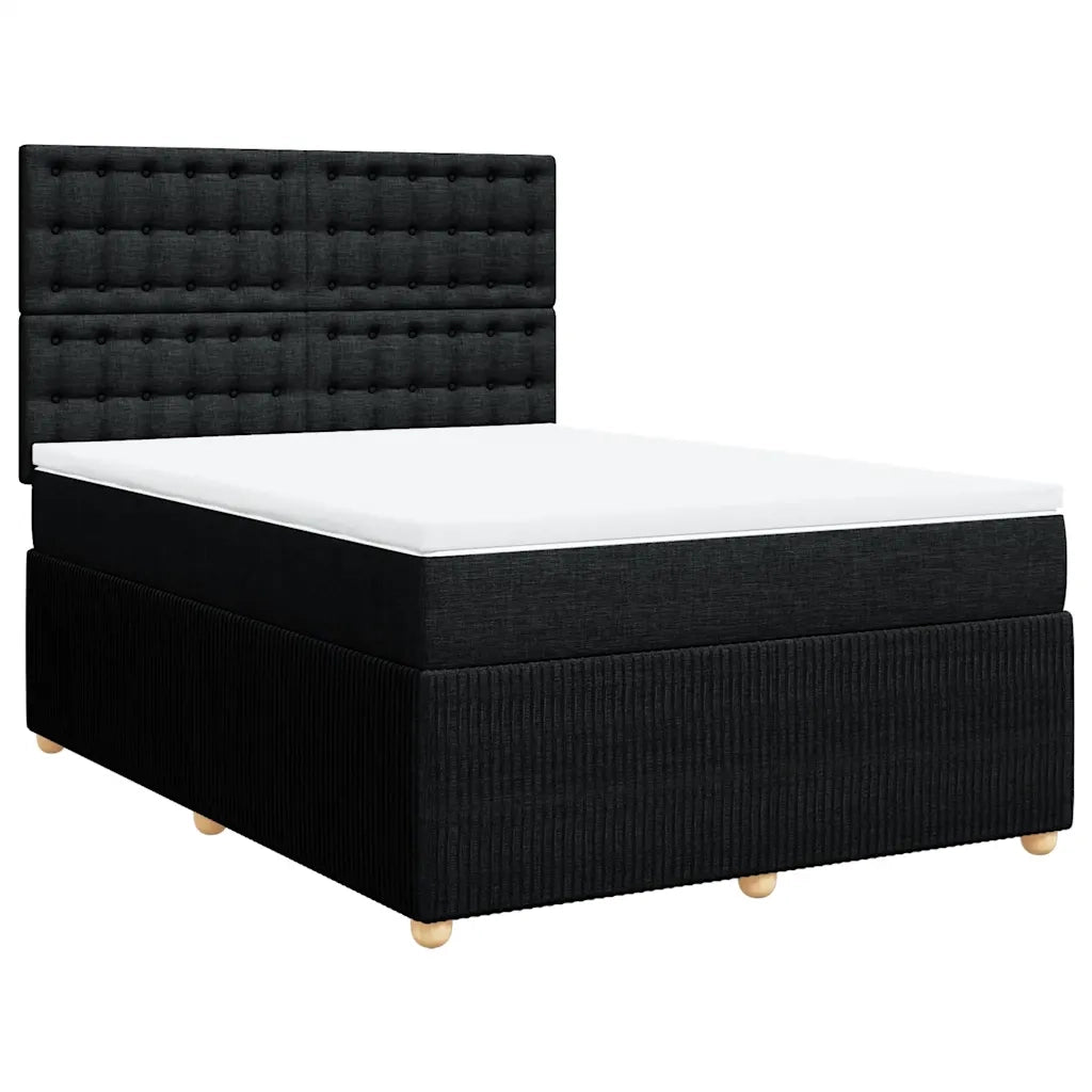 Giroletto a Molle con Materasso Nero 140x190 cm in Tessuto 3292067