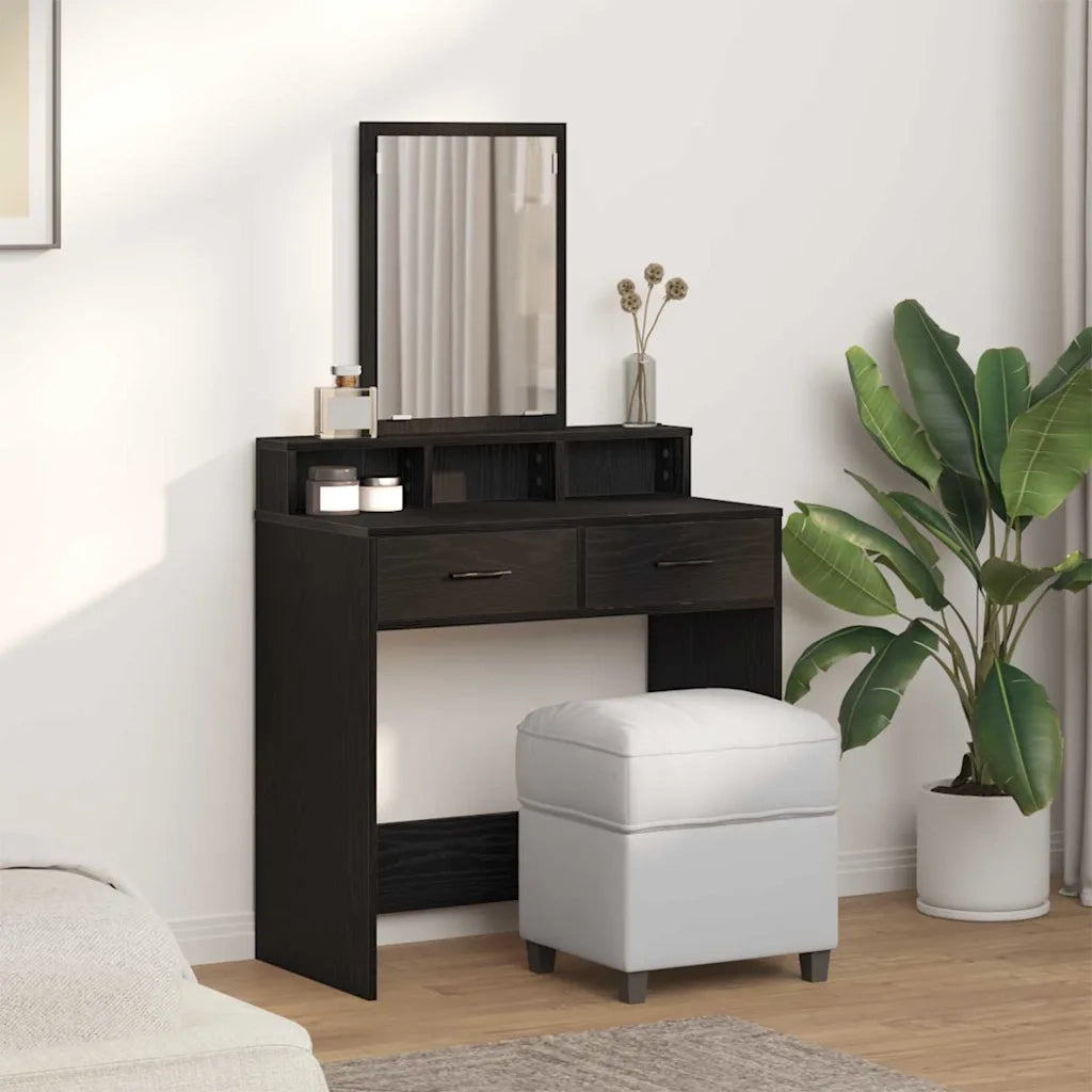 Tavolo da Trucco Rovere Nero 79 x 41 x 140 cm Legno multistrato 865137