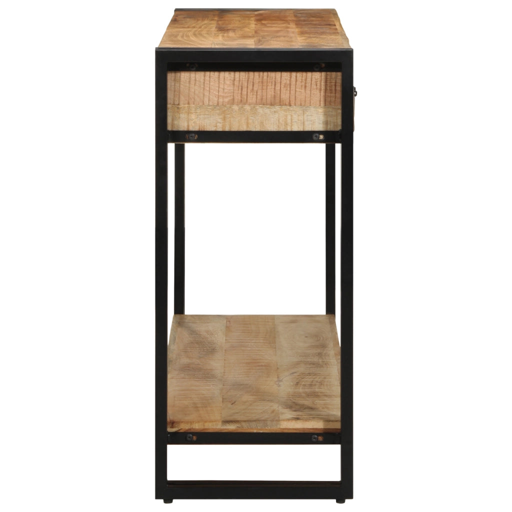 Tavolo Consolle  120x33x75 cm in Legno Massello Grezzo di Mango