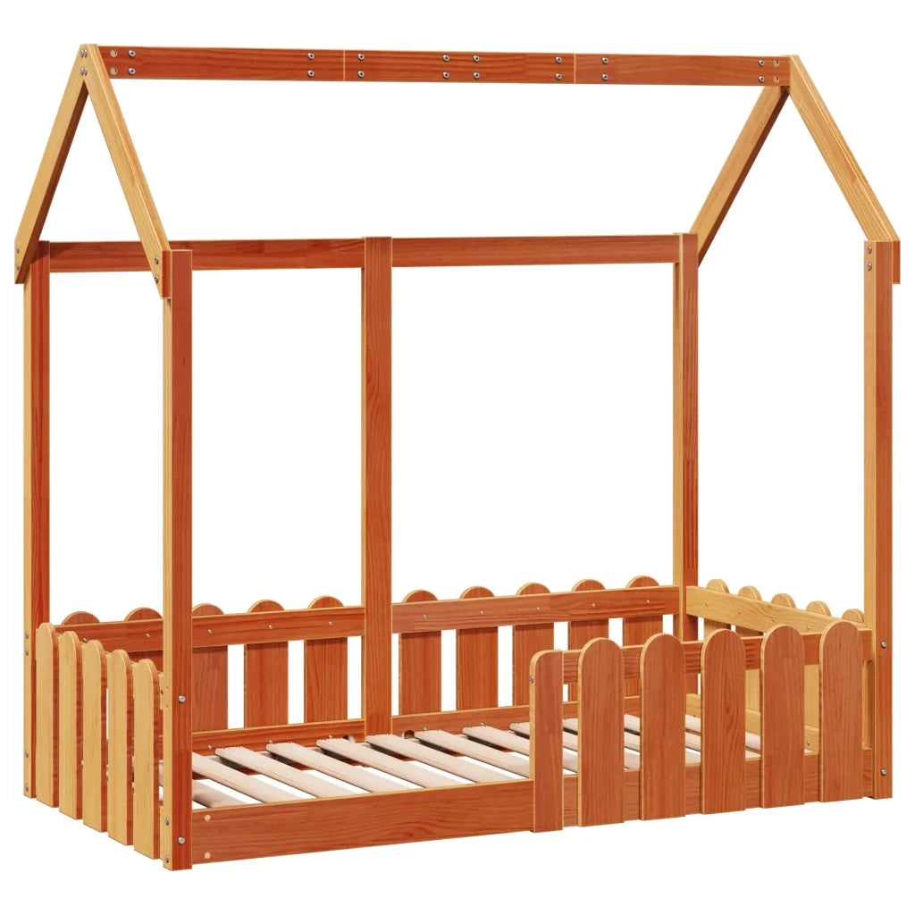Giroletto Casetta Bambini Marrone Cera 70x140 cm Massello Pino 850700