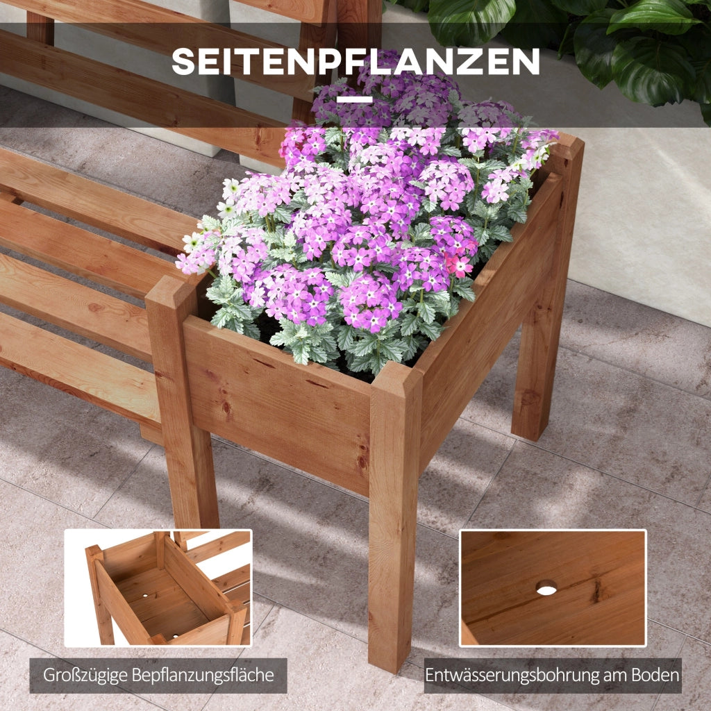 Panchina con Fioriere Integrate ¨C Xylo ¨C Legno Marrone 184x59x95 cm