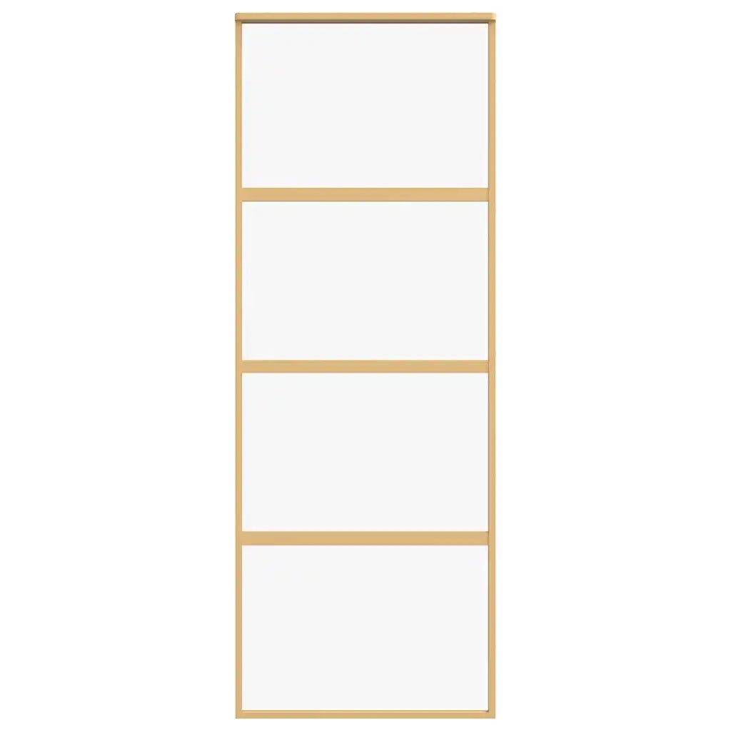 Porta Scorrevole Dorata 76x205 Vetro Trasparente ESG Alluminio
