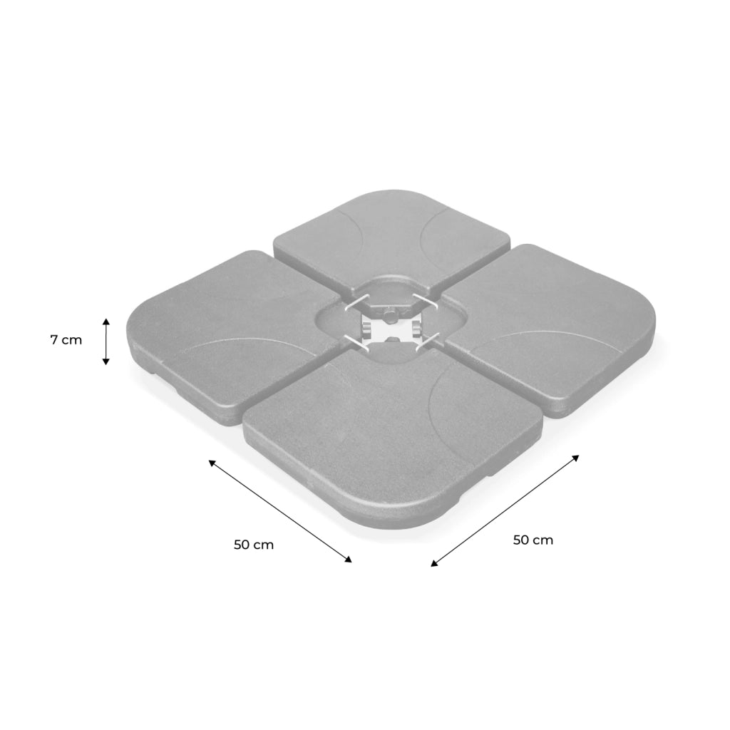 Base per ombrellone  set di 4 lastre quadrate, nero