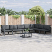 Set Divano da Giardino con cuscino 7 pcs Nero Acciaio 3378992