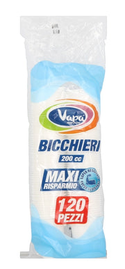 BICCHIERI MONOUSO FORMATO DA 120 PEZZI SUPER RESISTENTI 200CC