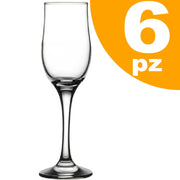 Trade Shop - Set 6pz Calici Calice Tulipe Flute Vetro 20cl Bicchieri Vino Spumante Champagne -