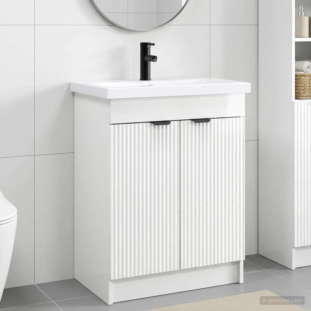 Set di mobili per il bagno Bianco Lucido 78,5 x 37,5 x 81 cm 3404158