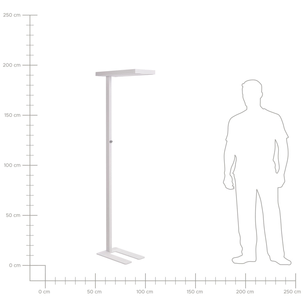 Lampada da terra a LED in metallo bianco con interruttore 197 cm soggiorno camera da letto