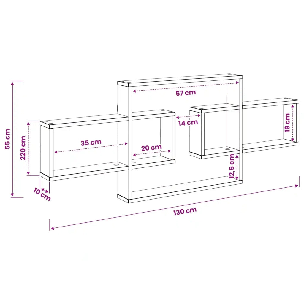 Scaffale da parete Rovere Artigianale 130 x 10 x 50 cm 8012459