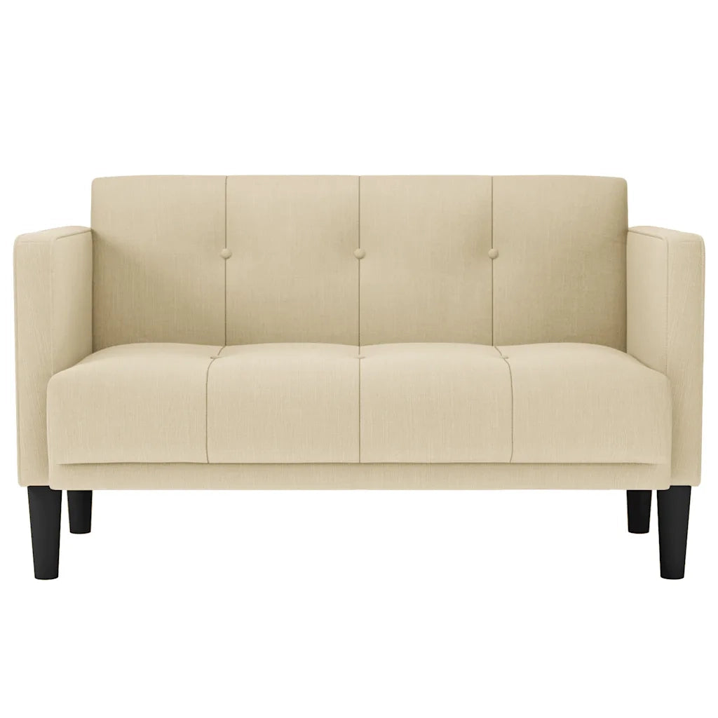 vidaXL Divano Divanetto Crema 111 cm in Tessuto