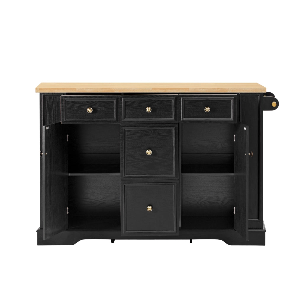Isola Cucina Allungabile con Cassetti e Prese ¨C MINIMAL ¨C Nero