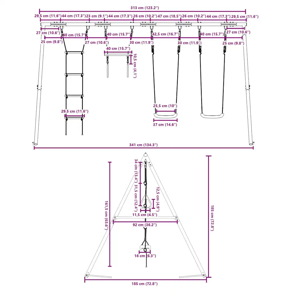 Set Gioco da Esterno con Altalene Trapezio e Scala CFW3827678
