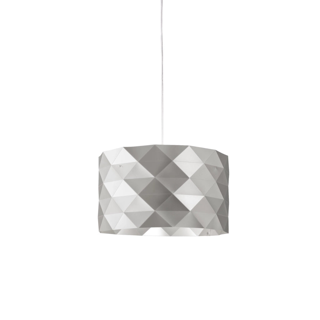 Sospensione Moderna Prisma Polilux ® Argento E Metallo Cromo 1 Luce E27 D40Cm