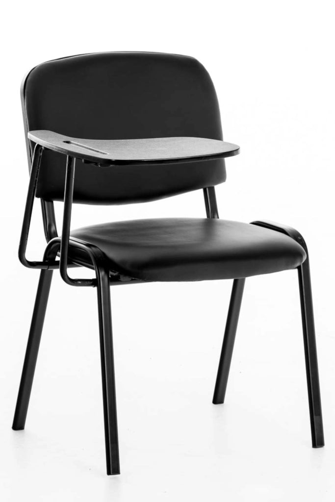 Set di 4 sedie Ken con tavolo pieghevole in similpelle nero