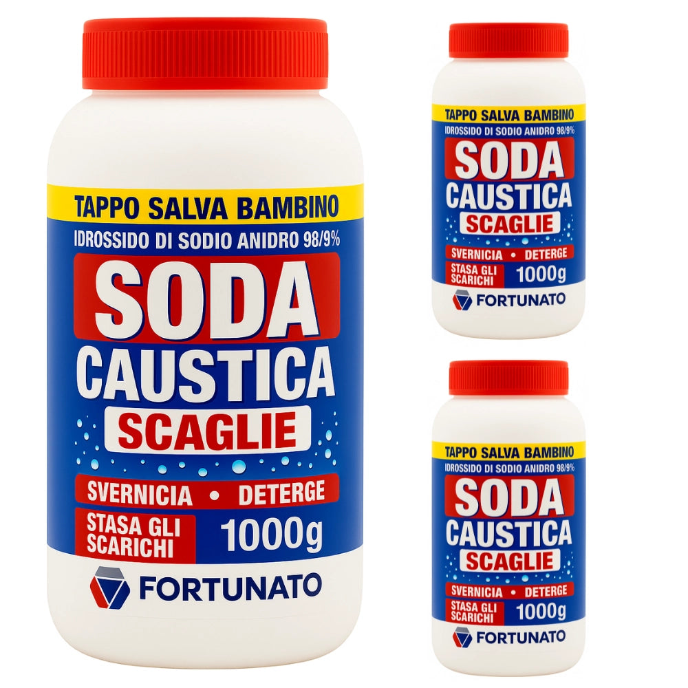 Scaglie alta purezza per pulizie profonde domestiche e uso fai da te soda caustica 1 kg pezzi 3
