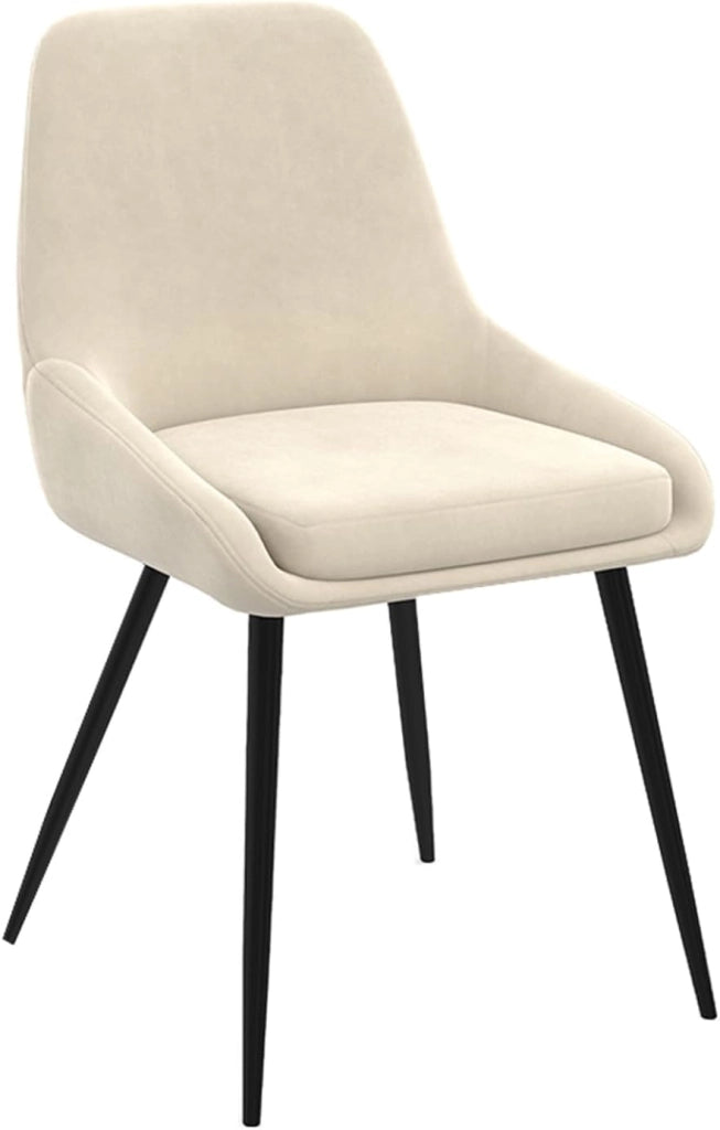 Lote de 4 sillas THALYA de terciopelo beige con medio reposabrazos