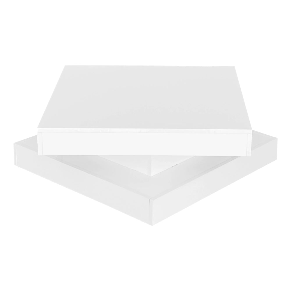 Tavolino da Caff¨¨ Rotante 360¡ã con LED ¨C MINIMAL ¨C Bianco Lucido, 70x70x36 cm