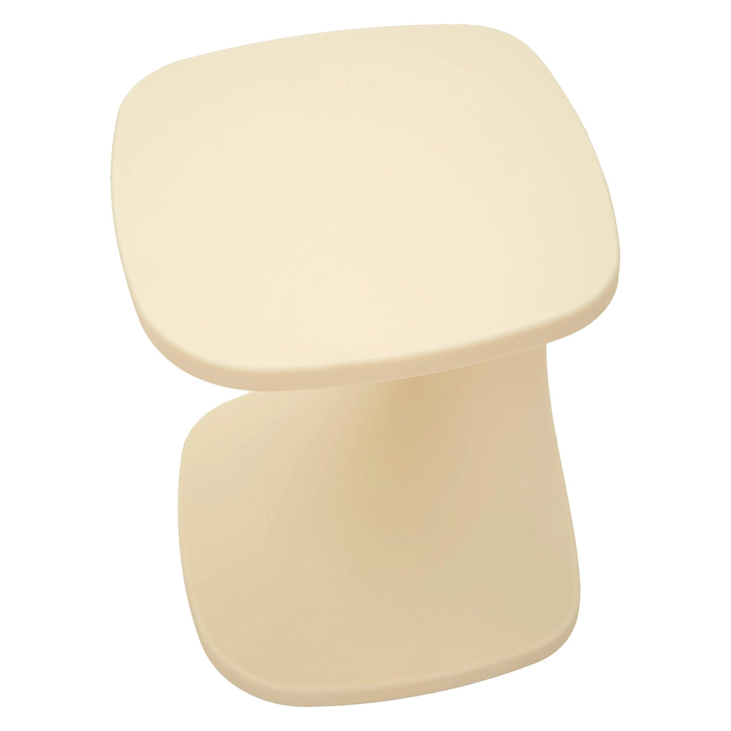 Bagan, Tavolino da Salotto Adatto per Indoor/outdoor, 44x54x44h cm Bianco Crema