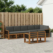 Set di divani da esterno 8 pz Naturale e Antracite Poliestere 3385303