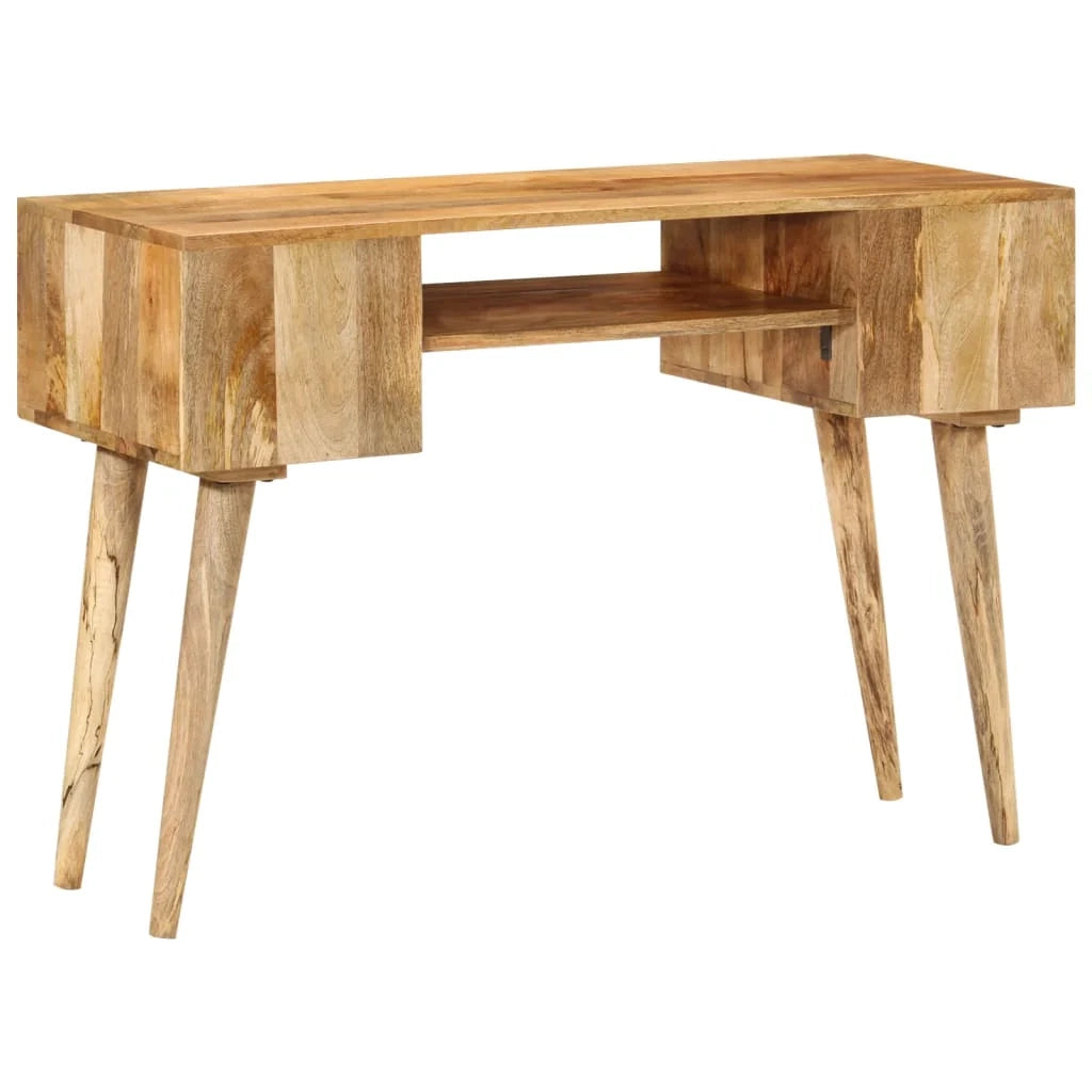 Scrivania postazione di lavoro scrivania per computer mobile da studio con cassetti 110 x 47 x 76 cm legno massello di mango marrone 02_0023462