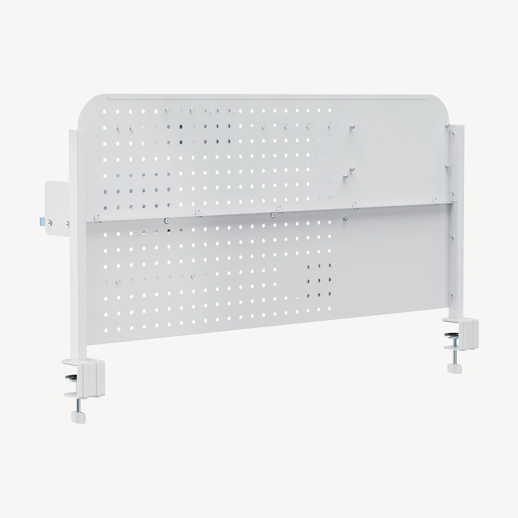 Organizzatore Sauda Pannello Forato da Scrivania con Morsetti 114x68 cm - Bianco/Azzurro [en.casa]