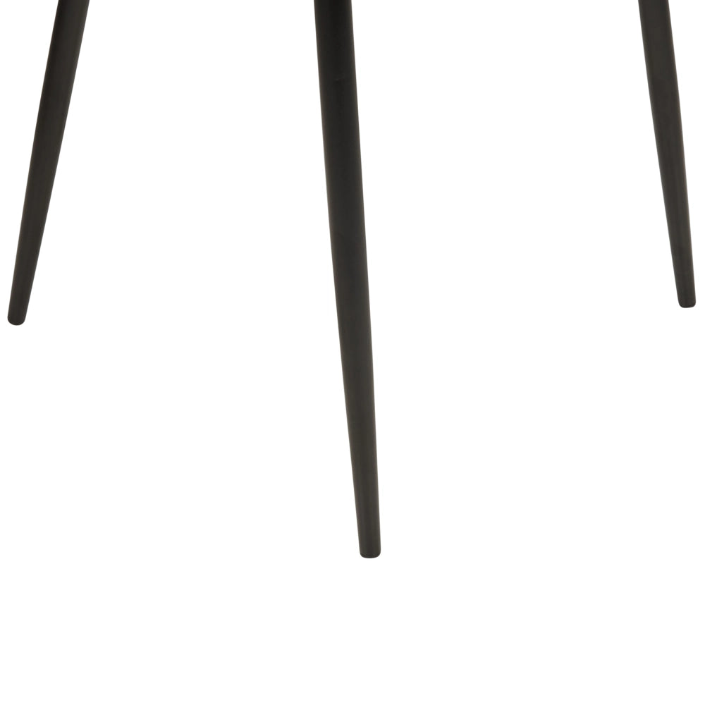 Set di 2 sedie da pranzo in tessuto arancione imbottito con gambe nere Stile retrò Mobili per il soggiorno