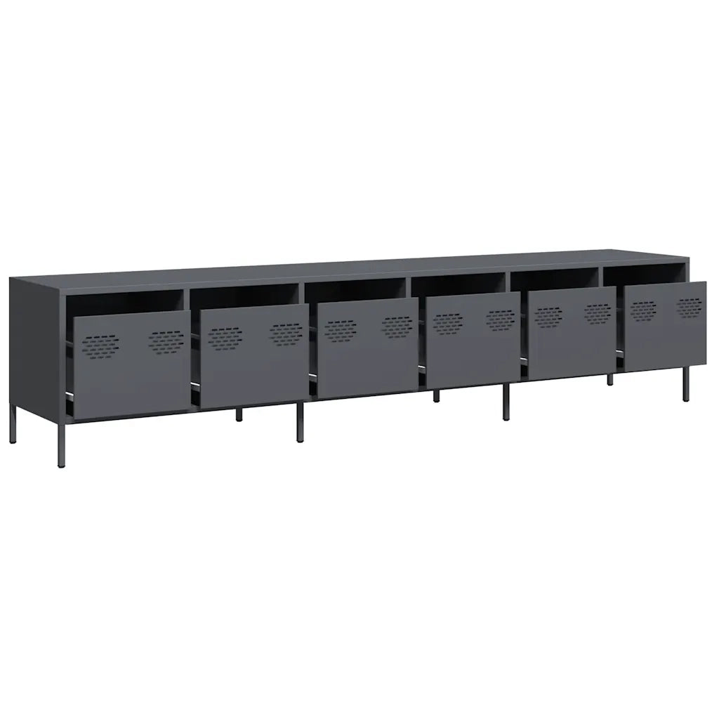 Mobile TV Antracite 202x39x43,5 cm Acciaio Laminato a Freddo 3307151