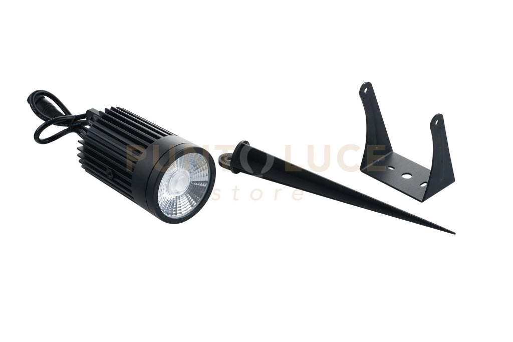 PROIETTORE LED TARGET DC24V NERO 30W 468LM RGB + 4000K IP67 CON PICCHETTO 7,8X12,3X26CM