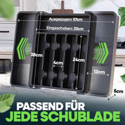 Organizzatore di Cucina in Plastica - 50 cm -  Organizzatore di Caricamento - Supporto per Cucina - Organizzatore di Cucina - Materiale in Plastica - Regolabile