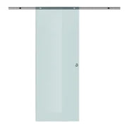 Porta Scorrevole in Vetro Smerigliato con Binario in Alluminio per Bagno Cucina Studio Vetro 205cm