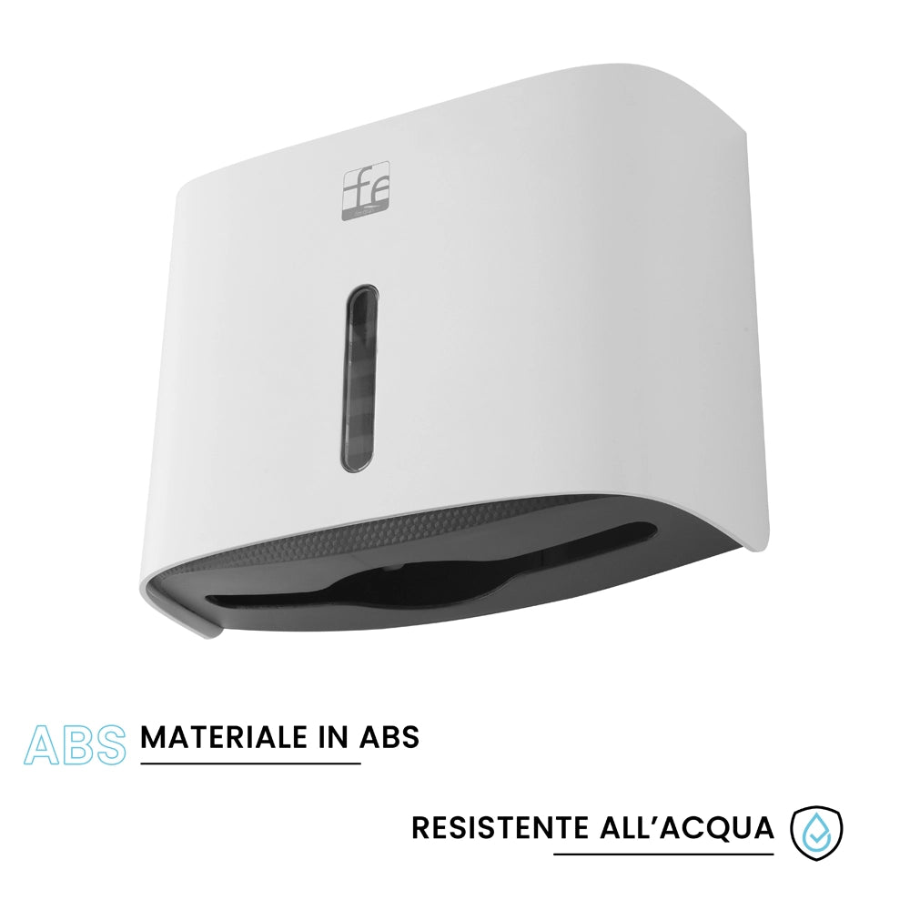 Distributore di salviette max 200 pz per carta piegata in ABS bianco